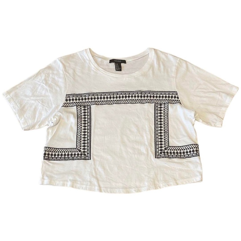 Forever 21 white shirt with black design